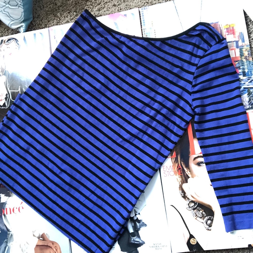 Bebe Purple and black stripe dress